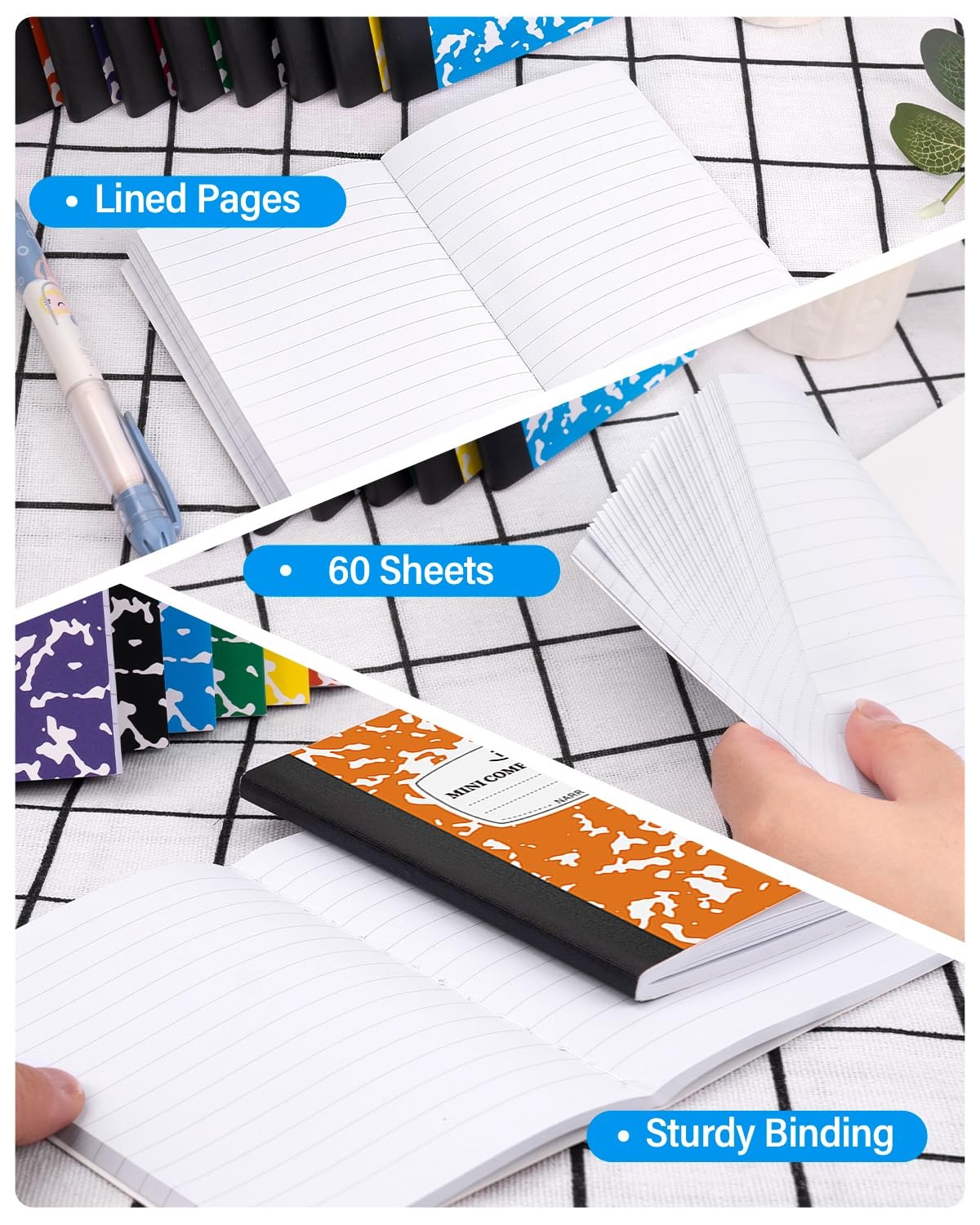 Dynta Composition Notebooks Bulk, 40 Packs 3.25 x 4.5 x 4.5, 10 Colors