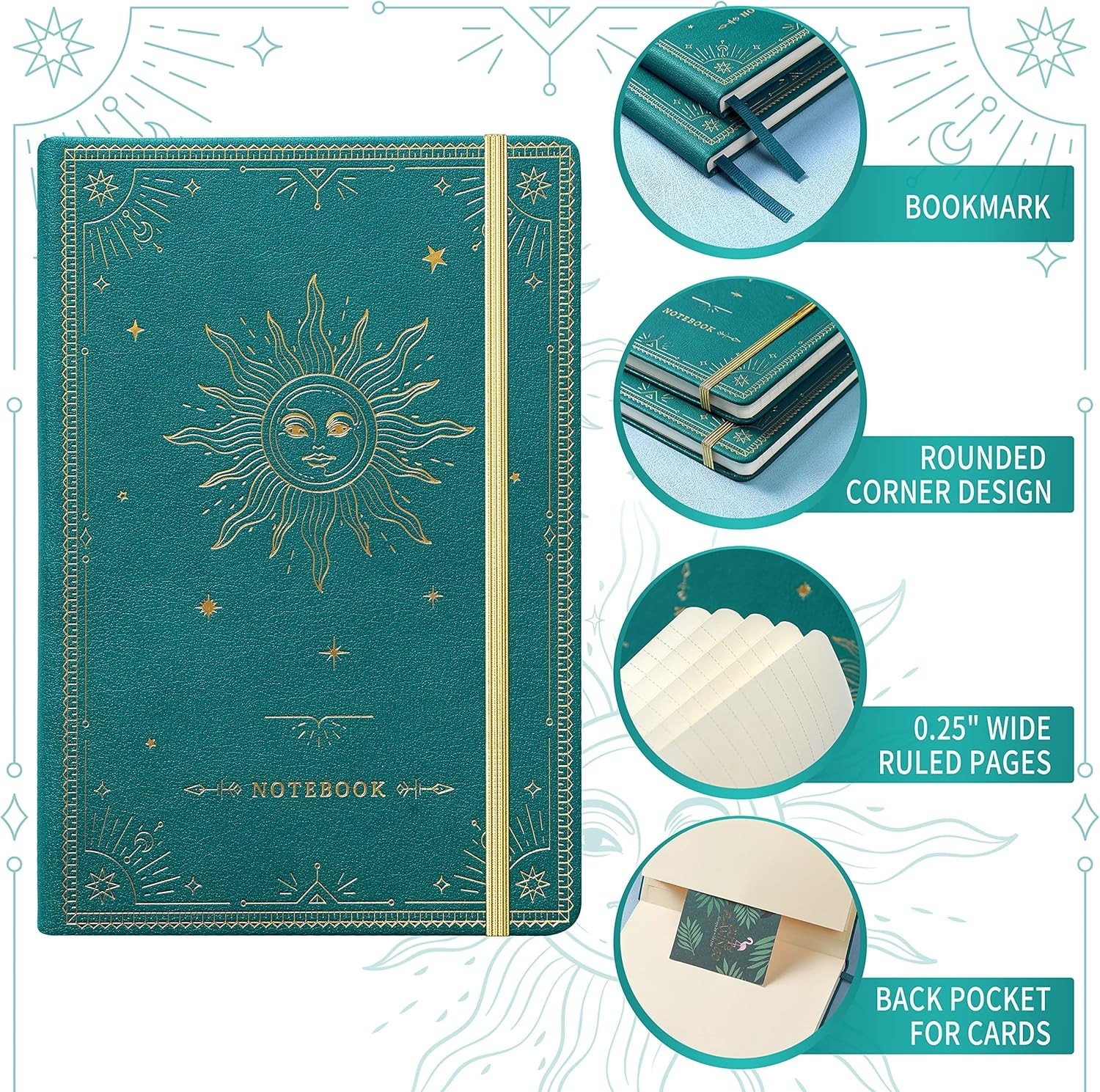 Classic Faux Leather Journal with Pocket – 144 Lined Pages for Creative Minds