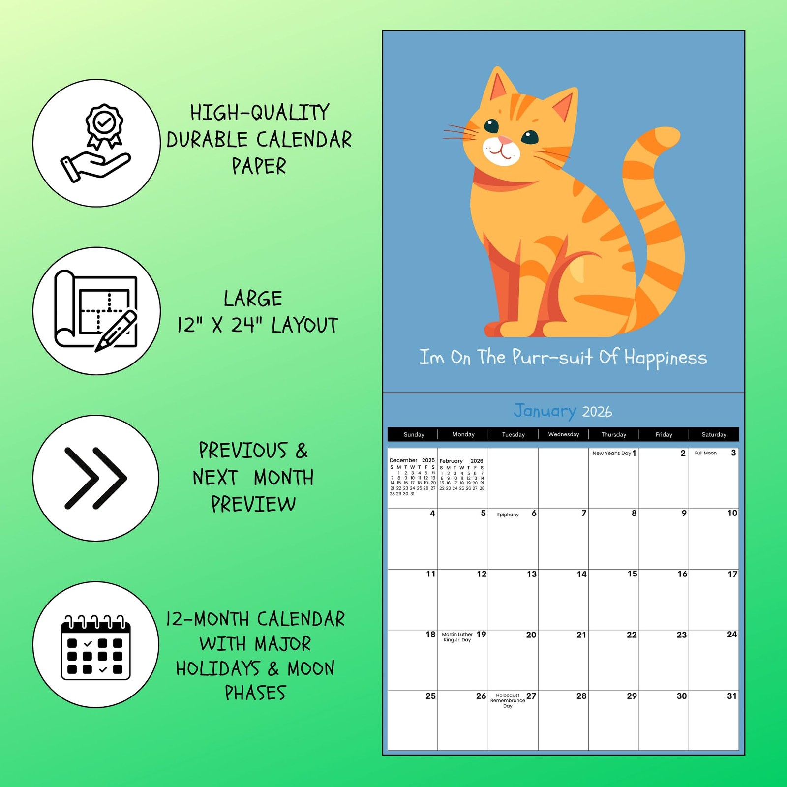 A Punbelievable Year 2026 Puns Wall Calendar | Monthly Humor with Multicolor