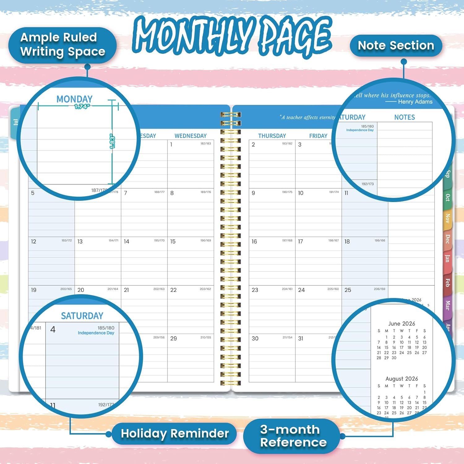 2026-2027 Teacher Planner – July 2026 – June 2027, Lesson Planner 2026-2027, 8.5