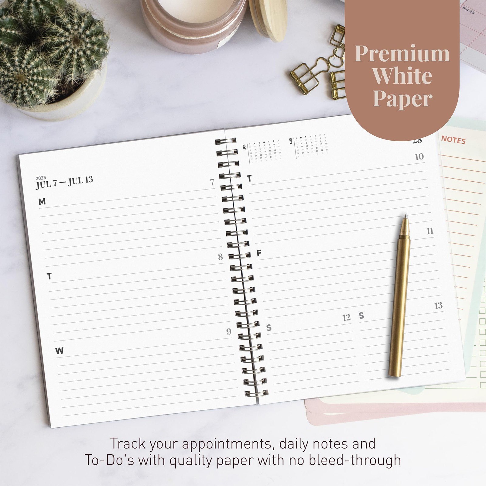 Rileys 2025 Weekly Planner – Typographic Annual & Monthly 6 x 8-Inches, Black