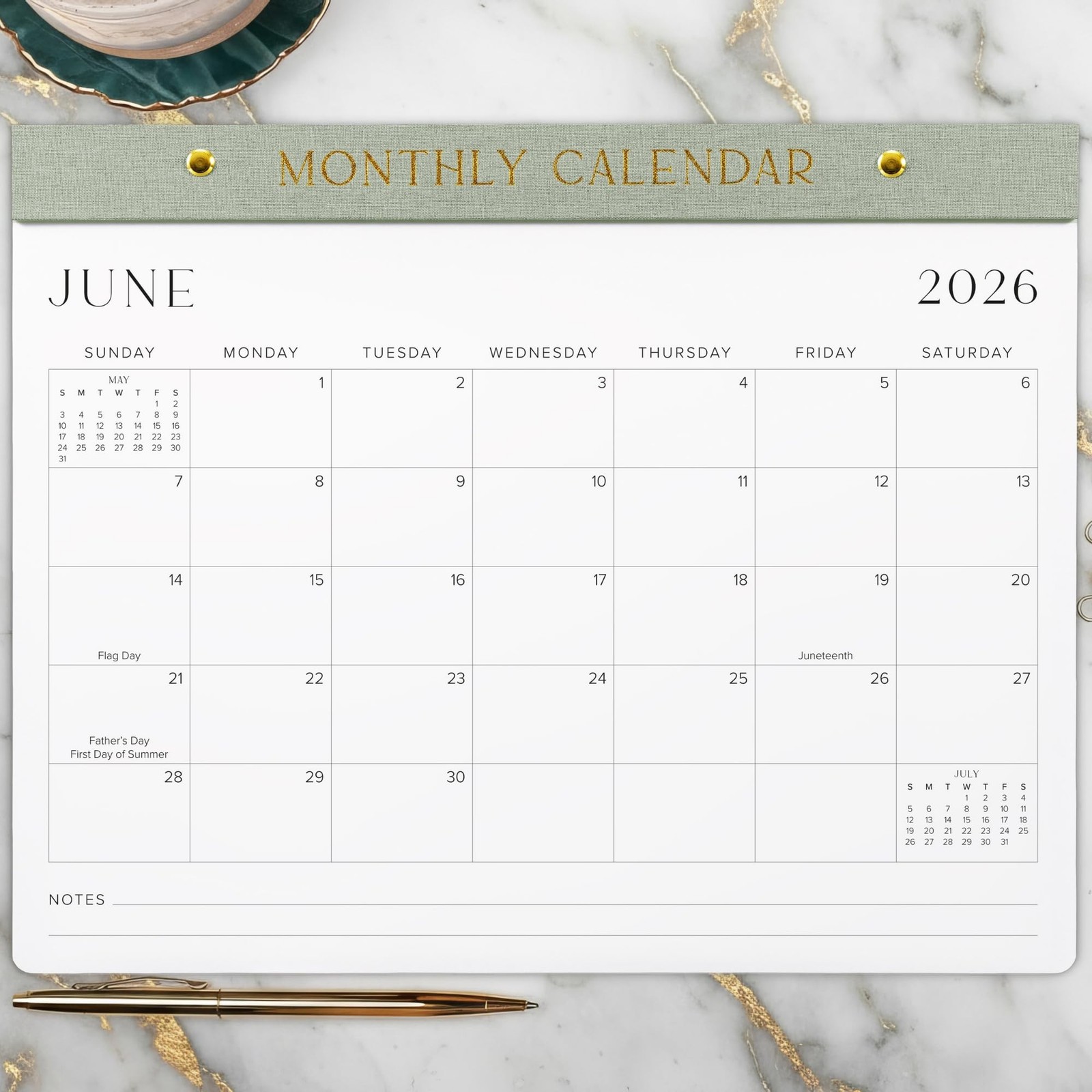 Aesthetic 2026-2027 Desk Calendar – Runs From January 2026 Until July 2027 – …