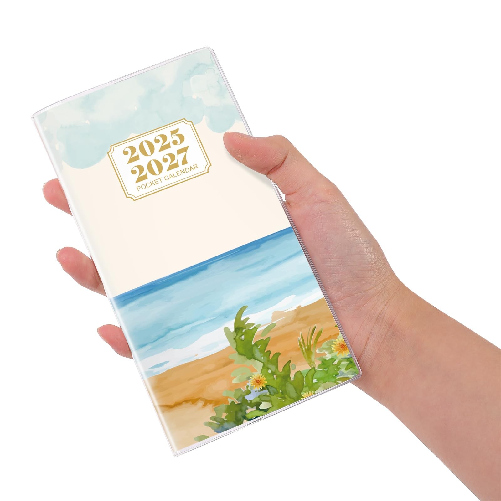 Pocket Calendar 2026-2027 for Purse, Two Year Monthly 6.5″ x 3.5″, Scenery