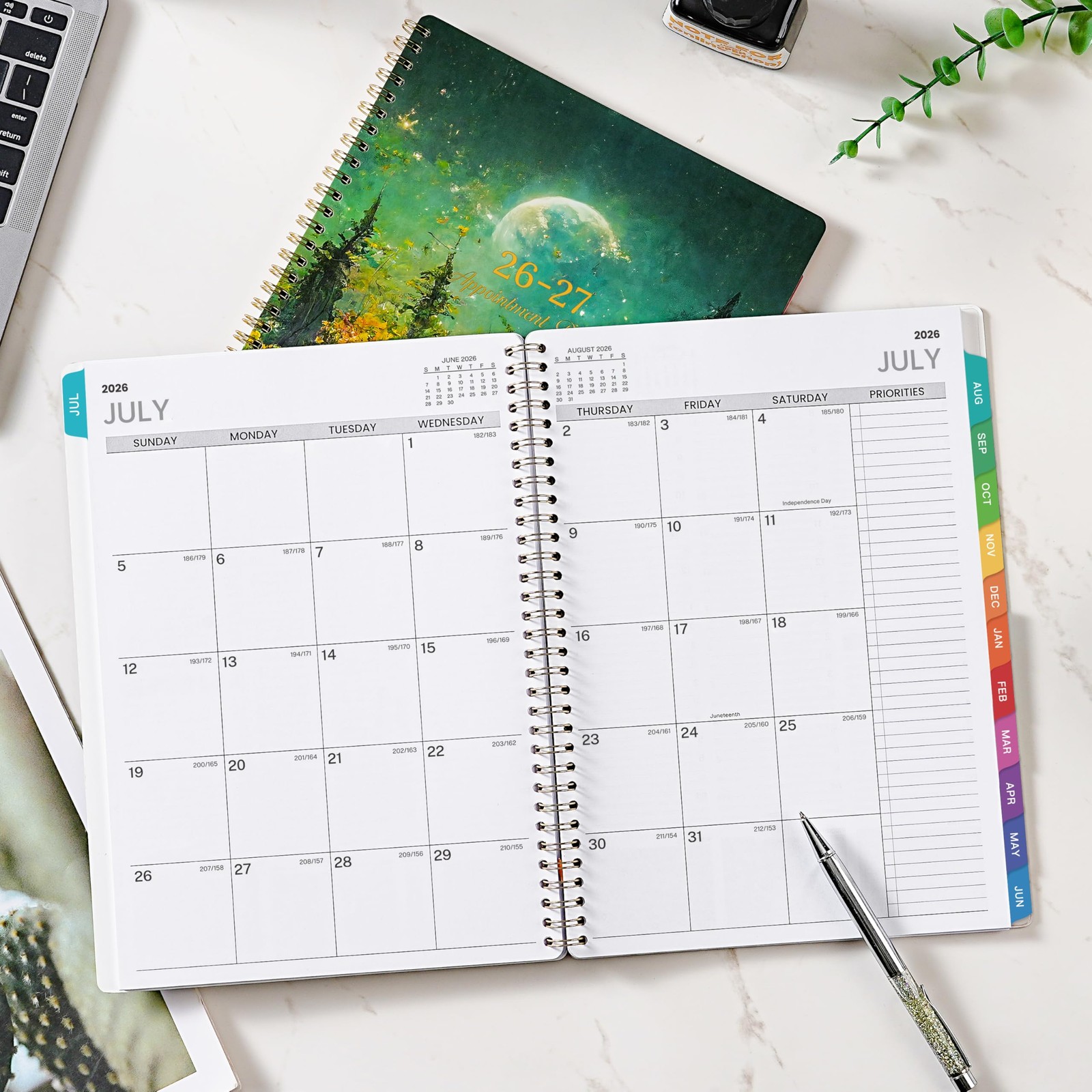 2026-2027 Appointment Book/Planner – Book 9″ x 11″, Green