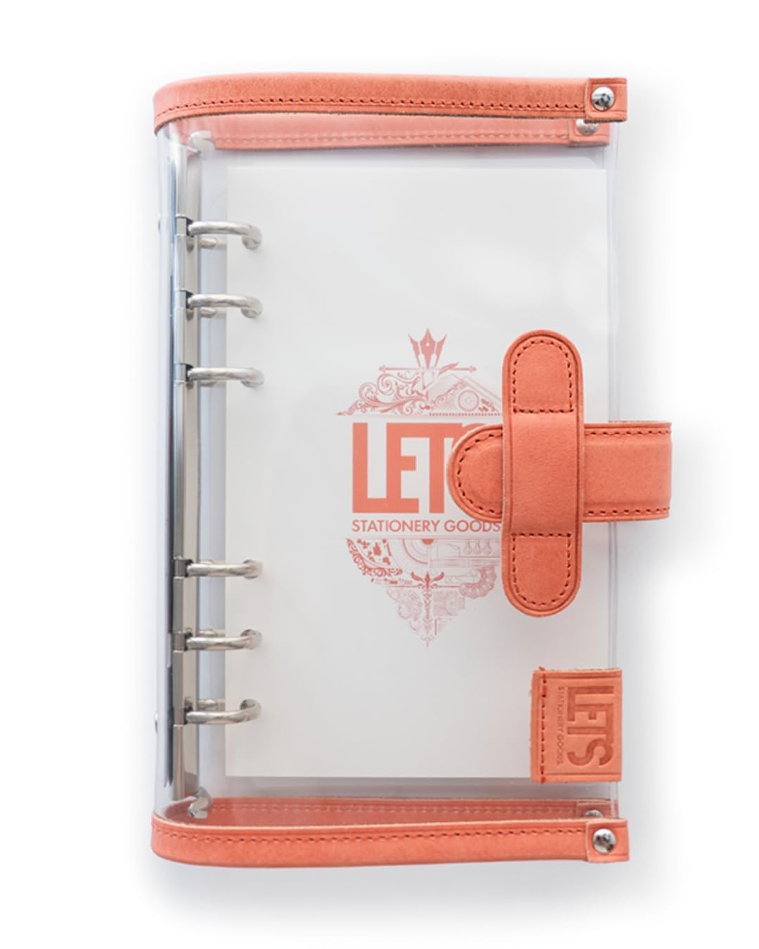 LETS STATIONERY GOODS Clear System Planner Bible Size [mostro/Apricot]