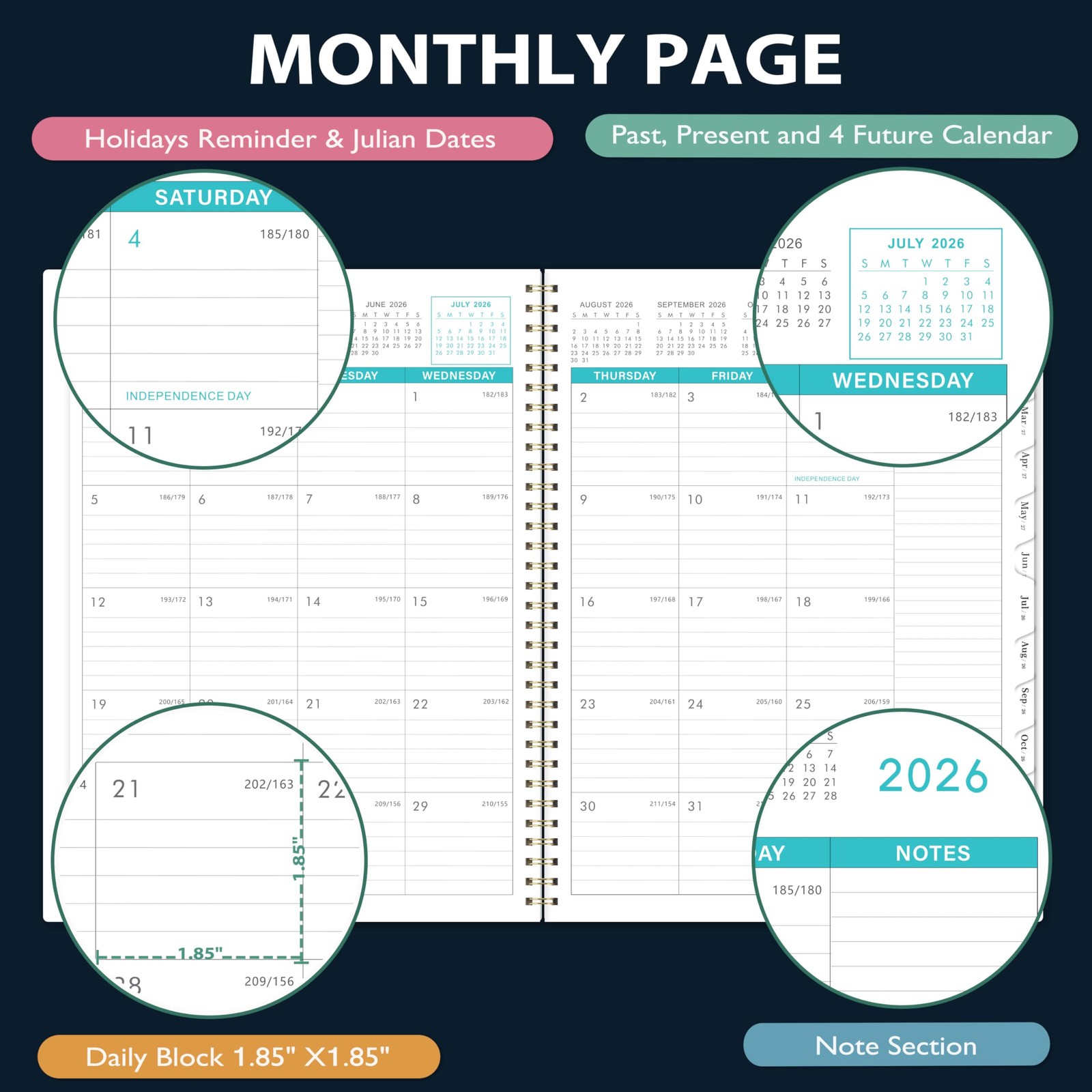 2026-2027 Monthly Planner – from July 2026 Large, Colorful