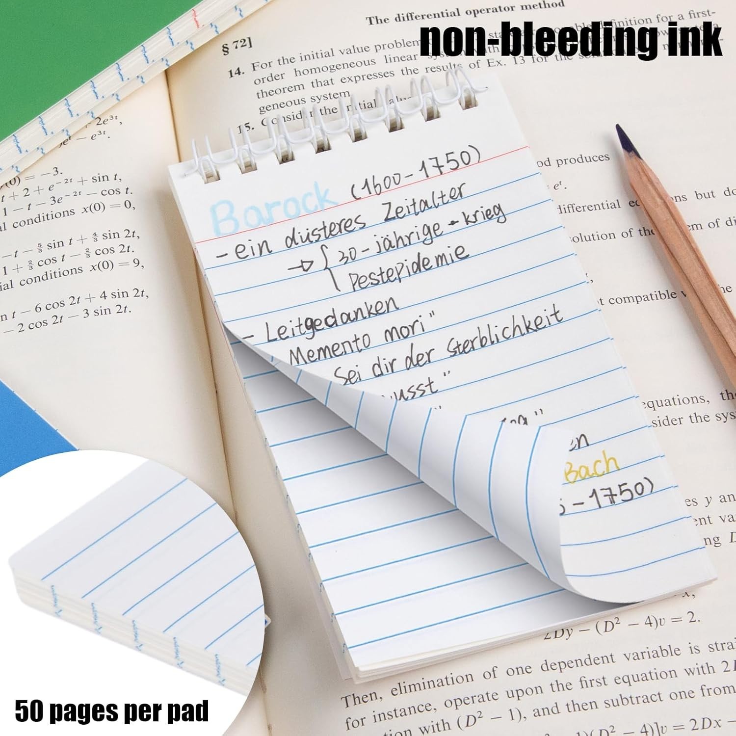 Smooth Writing 3×5 Mini Notebooks – 6 Pack, Ideal for School, Office, and Travel