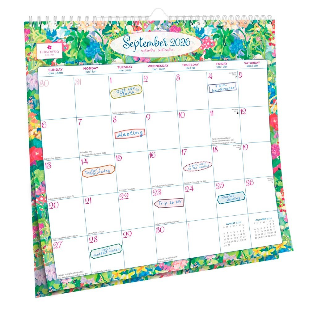 House of Turnowsky OFFICIAL 2026 12×12″ (Hanging) Monthly Square Wire-O Calendar