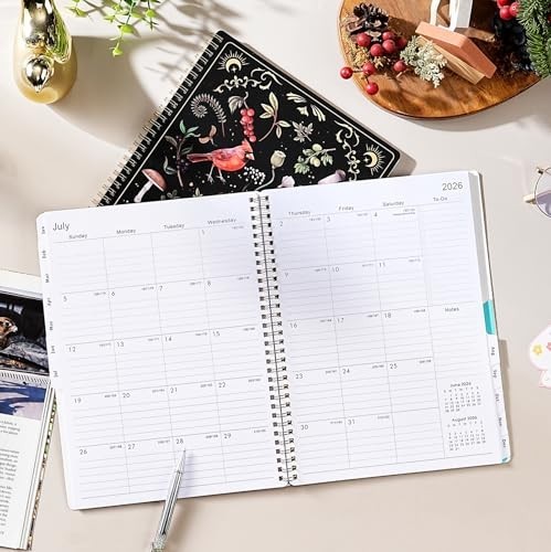 2026 Planner 9×11 January to December Weekly Monthly Twin-Wire Binding Tabs