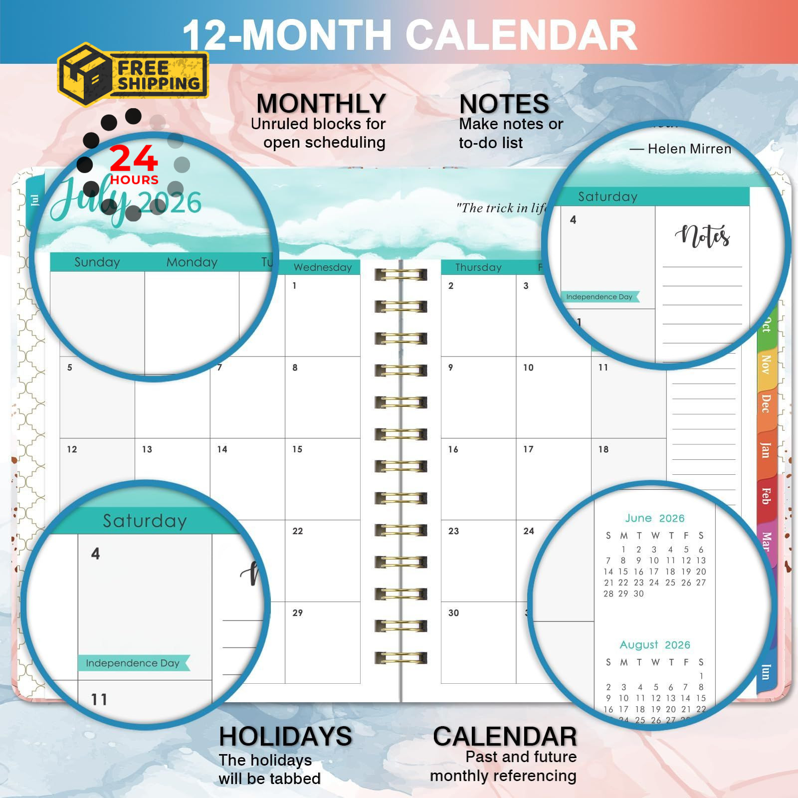 2026-2027 Planner – Weekly and Monthly from Medium, Pink