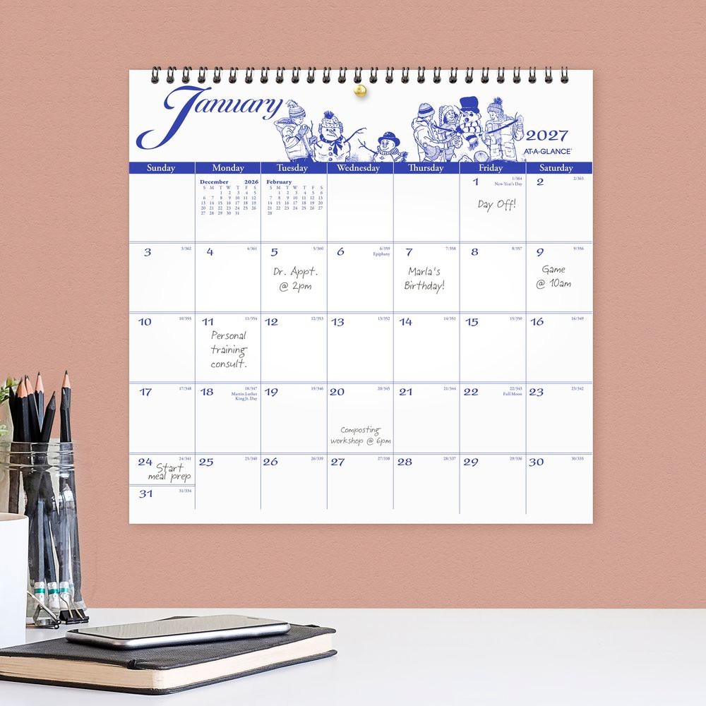 2026 At-A-Glance G1000-17 Illustrated Monthly Wall Calendar, 12 x 12″