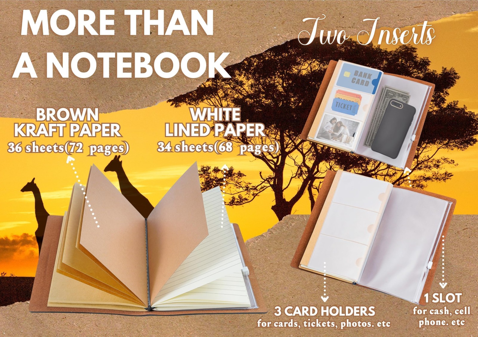 InnoBeta Giraffe Gifts Journal for Lover – 7.8″x5″ 7.8”x 5”, Yellow