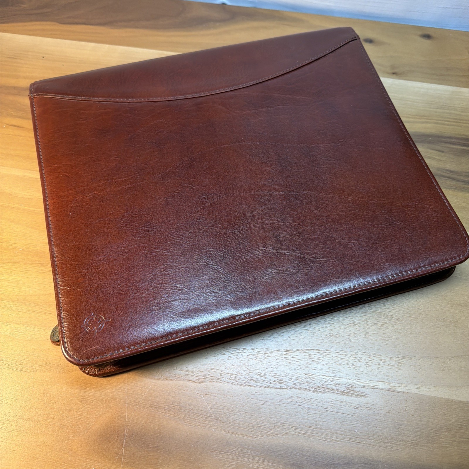 VTG 1999 FRANKLIN COVEY Full Grain Leather 7-Ring Planner Binder ORGANIZER USA