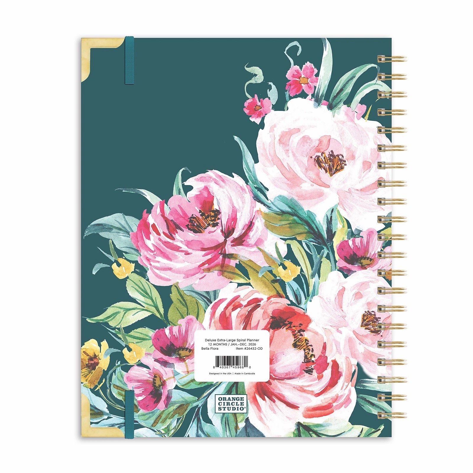 2026 Bella Flora Planner 11×9 Weekly Monthly Spiral Agenda