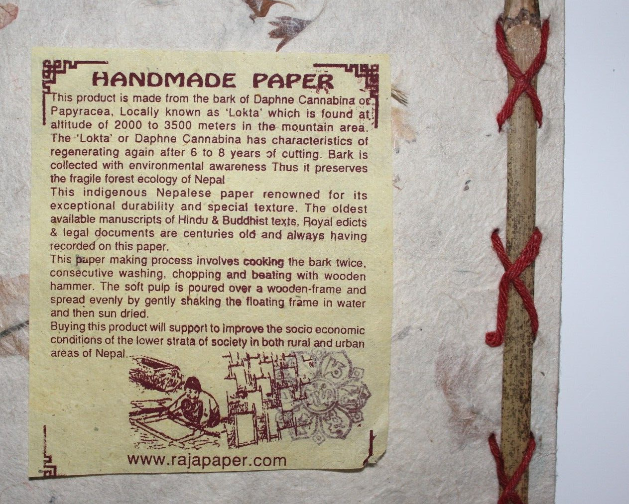 8 ” x 6 ” Nepali lokta paper note book