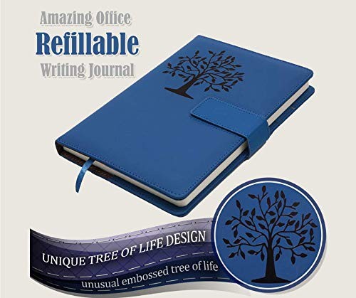 The Tree Of Life Refillable Writing Journal | 5×8 Inches, 200 Lined Blue