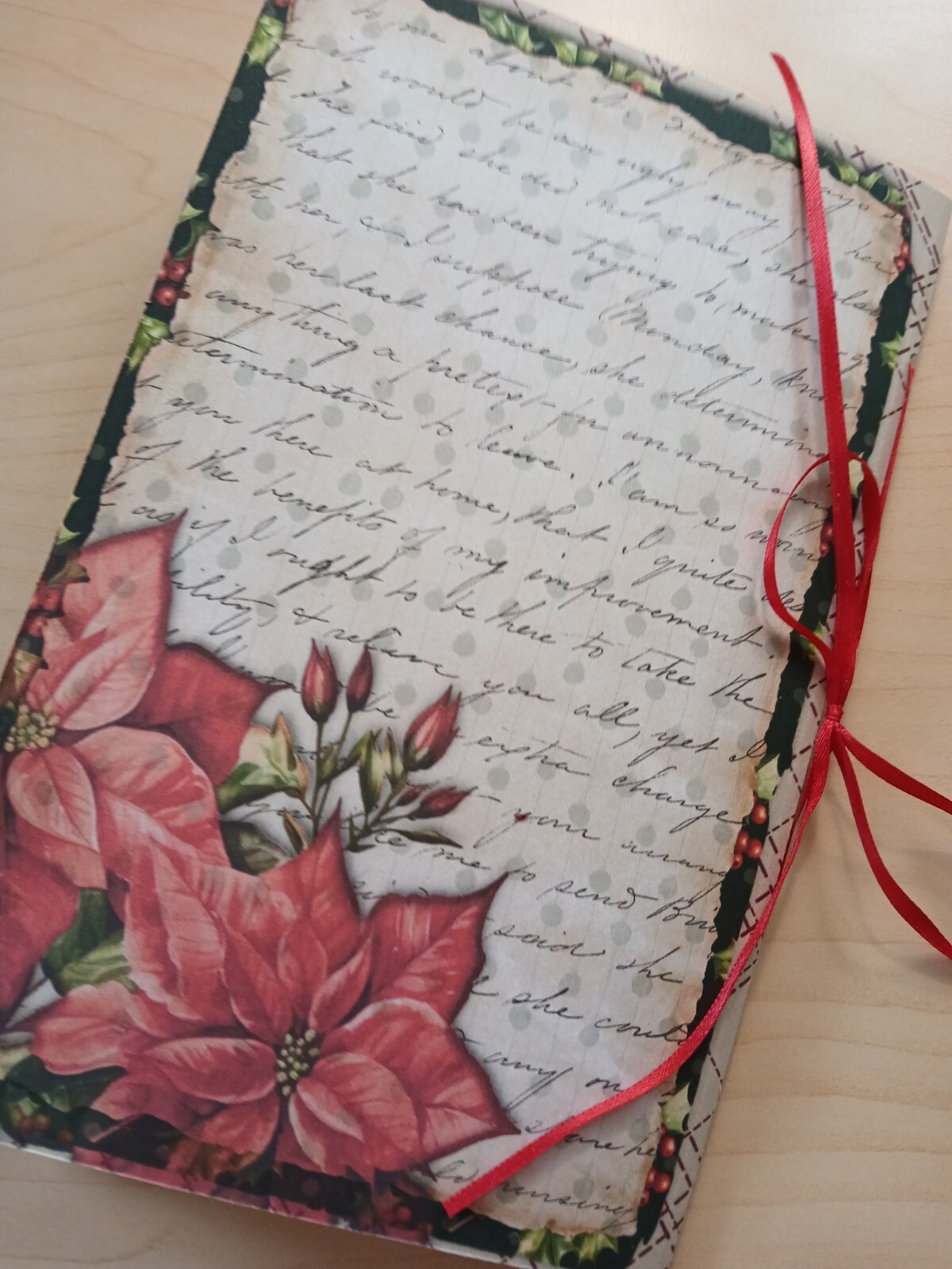 Junk Journal Blank Booklet “HOLLY JOLLY CHRISTMAS ” Lg 8.5″x5.5″ 40pgs