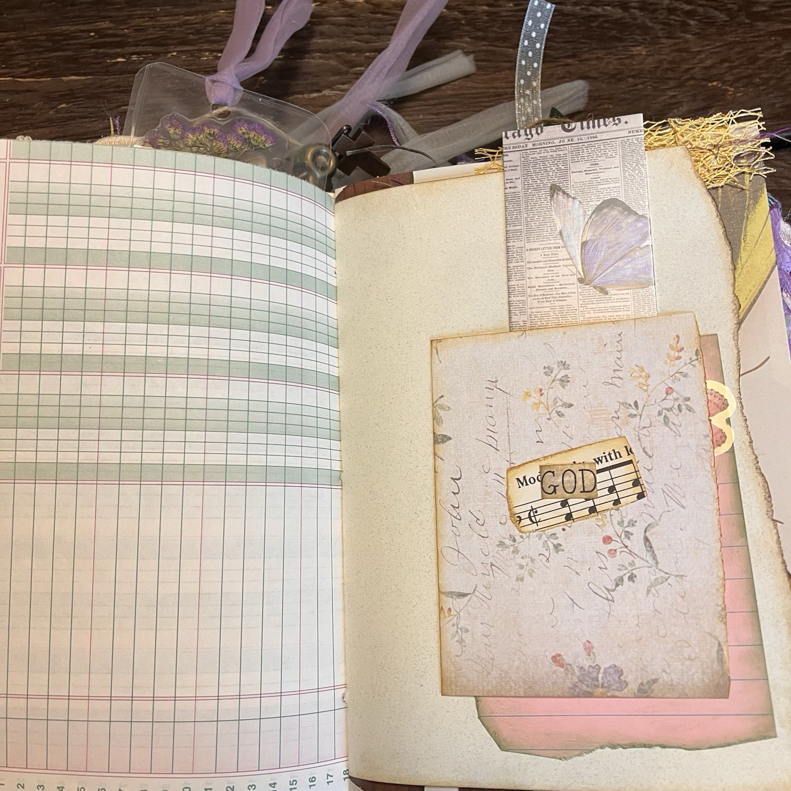 Junk Journal Floral Faith Christian Boho Denim Cottage Core 3 Sig Softcover