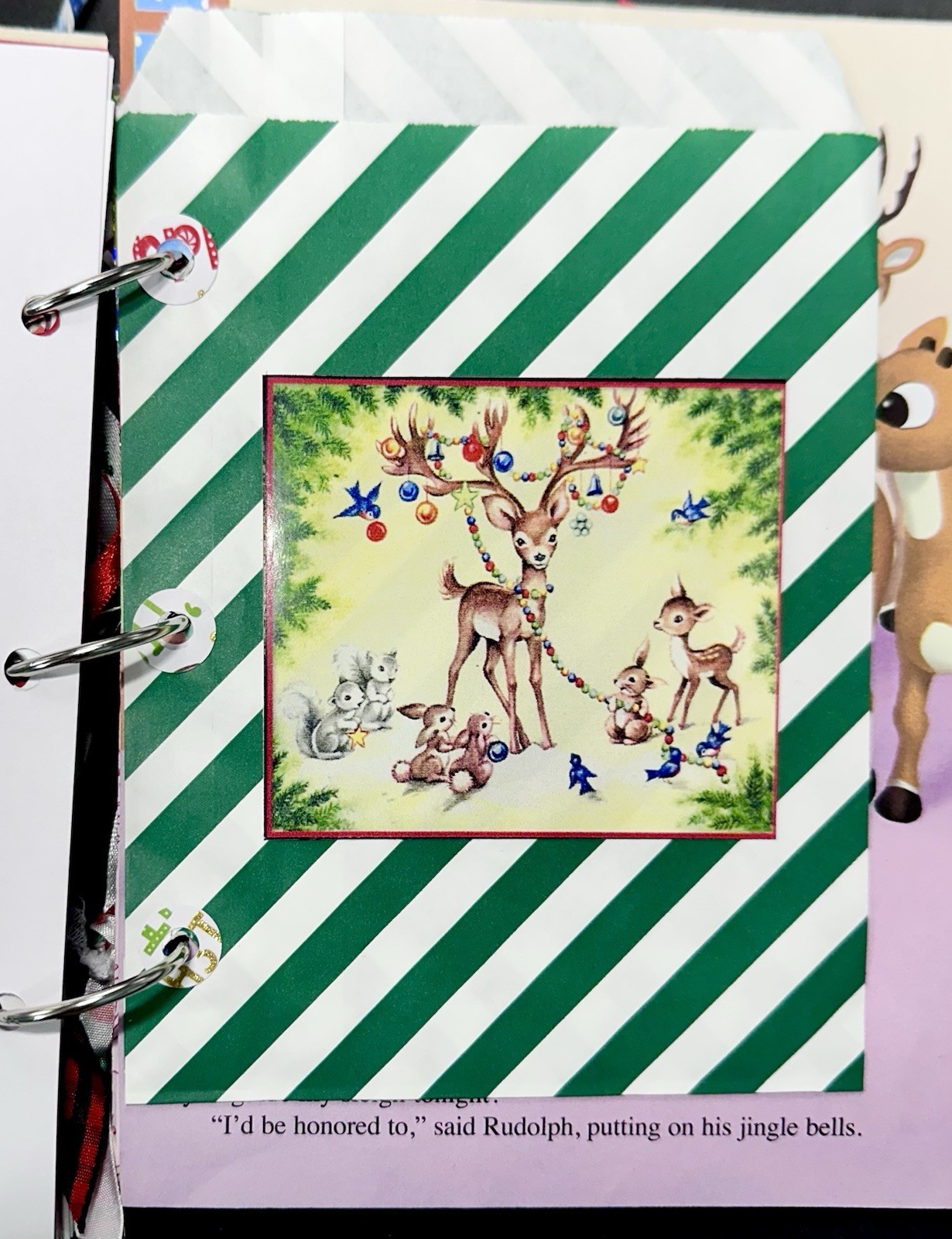RUDOLPH Christmas Junk Journal Little Golden Book W/Embellishments & Glue Pen…