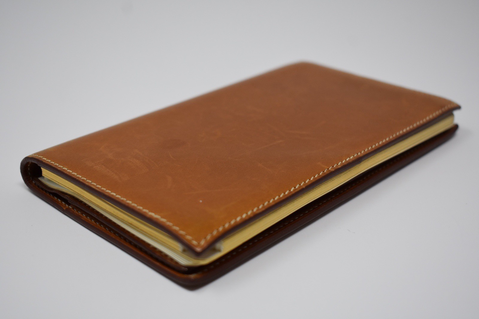 Hermes Vintage Tan/Brown Leather 7 Slot Bifold Notebook/Agenda/Wallet/Holder