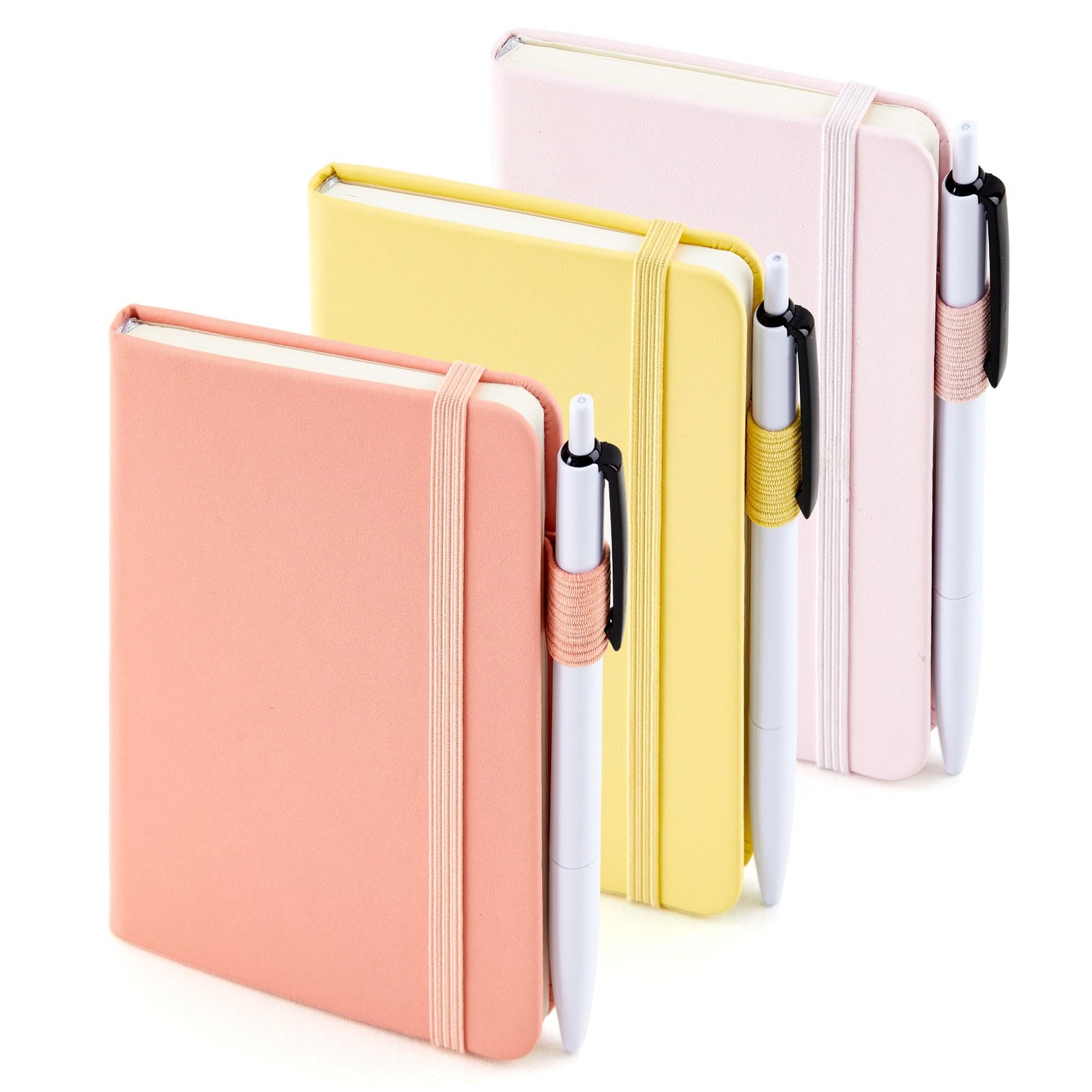 feela 3 Pack Pocket Small Notebook Light Yellow, Pink, Pale Orange