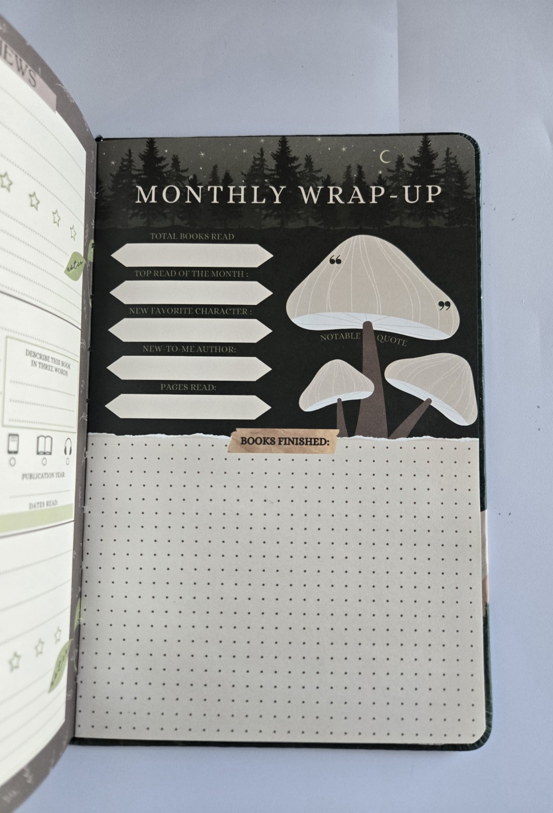 Owlcrate Reading Planner Journal Notebook Any Year Ribbon Bookmarks New