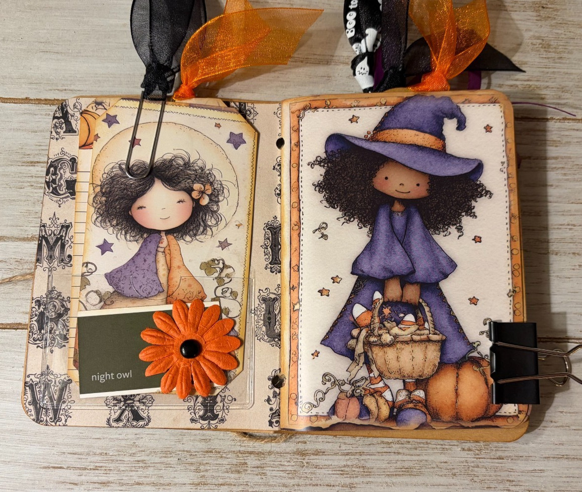 Junk Journal Handmade Booklet Book Vintage “Cute Halloween” Pockets, Ephemera