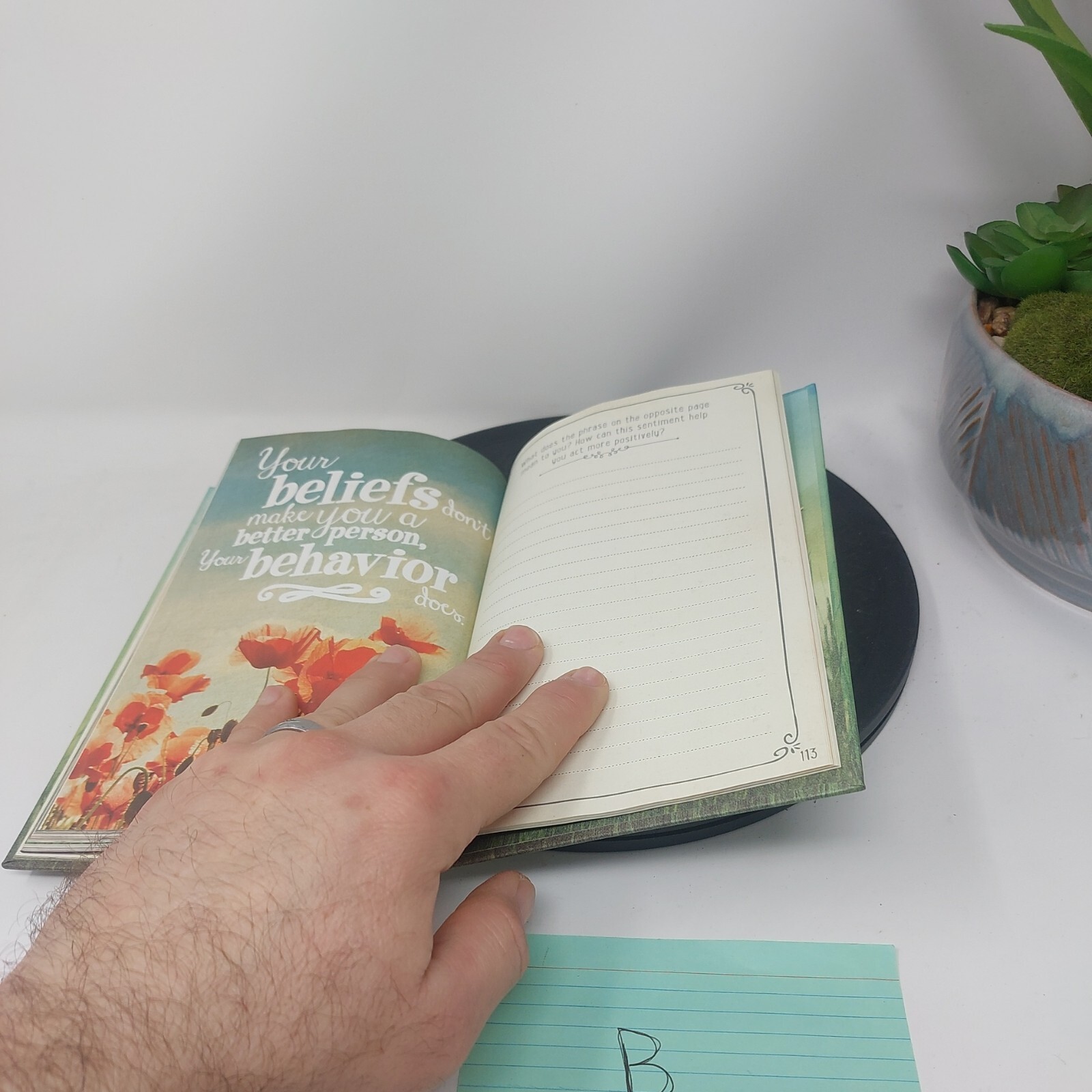 Guided Positivity Journal by 5 inches X 8 inch The Grass is Green Enough UNUSED