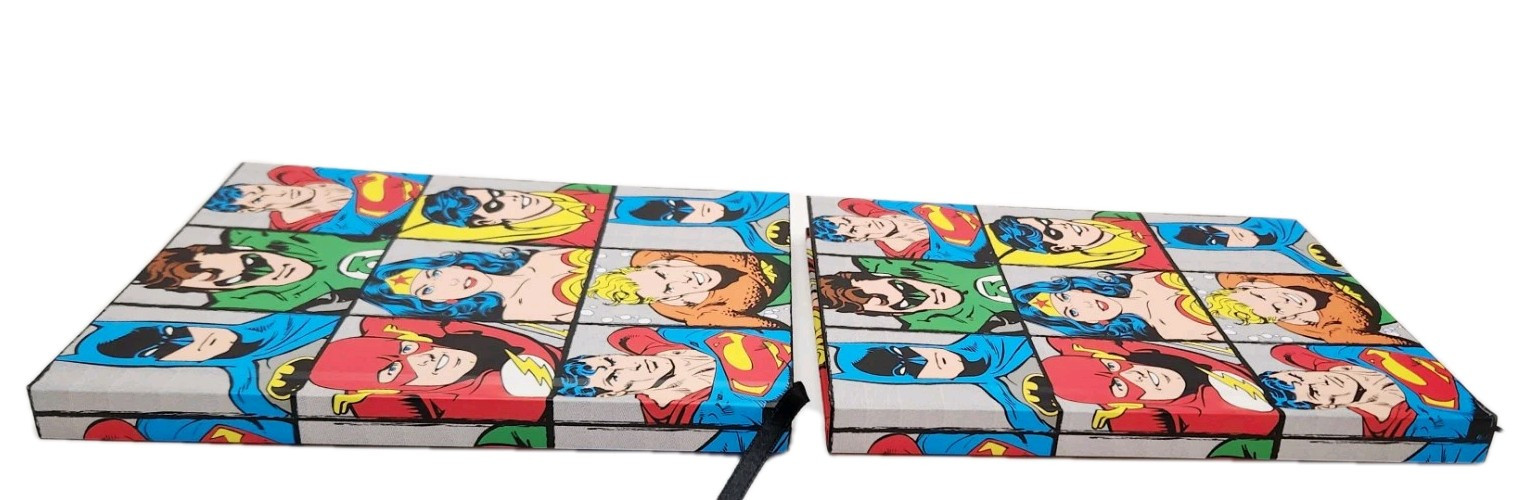Silver Buffalo DC6150 DC Comics Characters Grid Hard Cover Journal, Lot Of 2 New