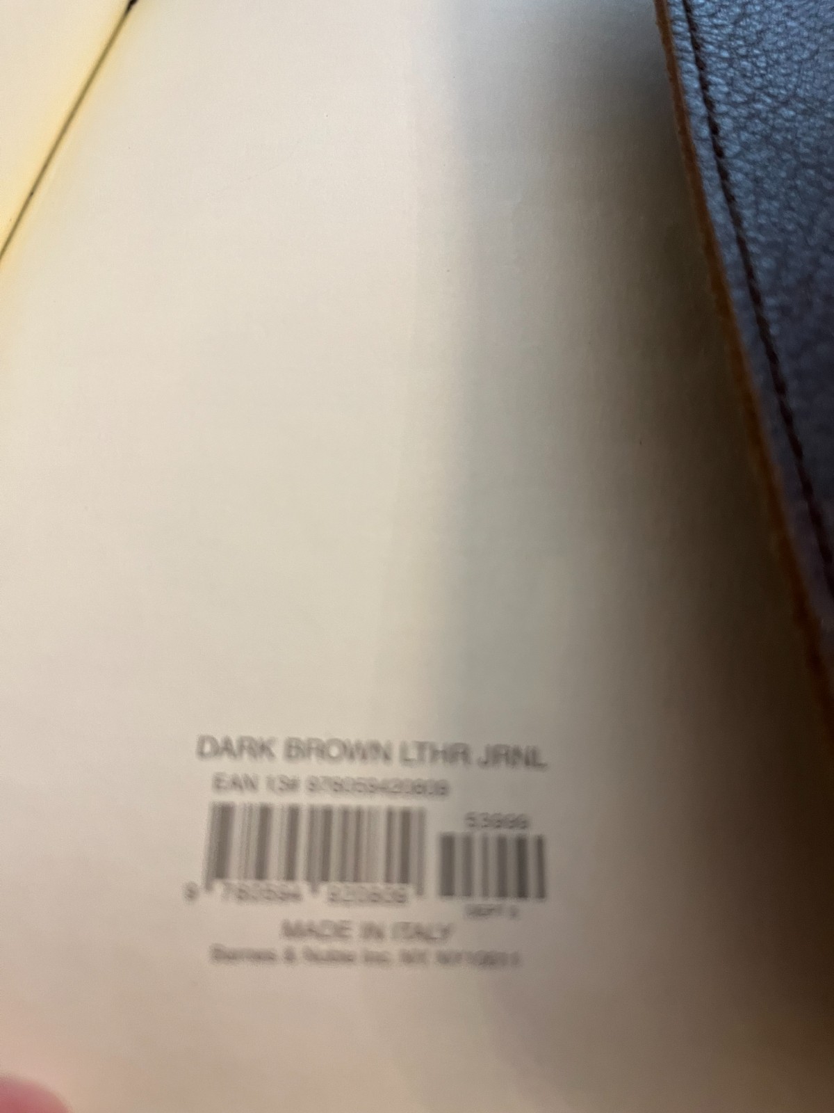 Barnes and Noble Leather Journal, Made in Italy