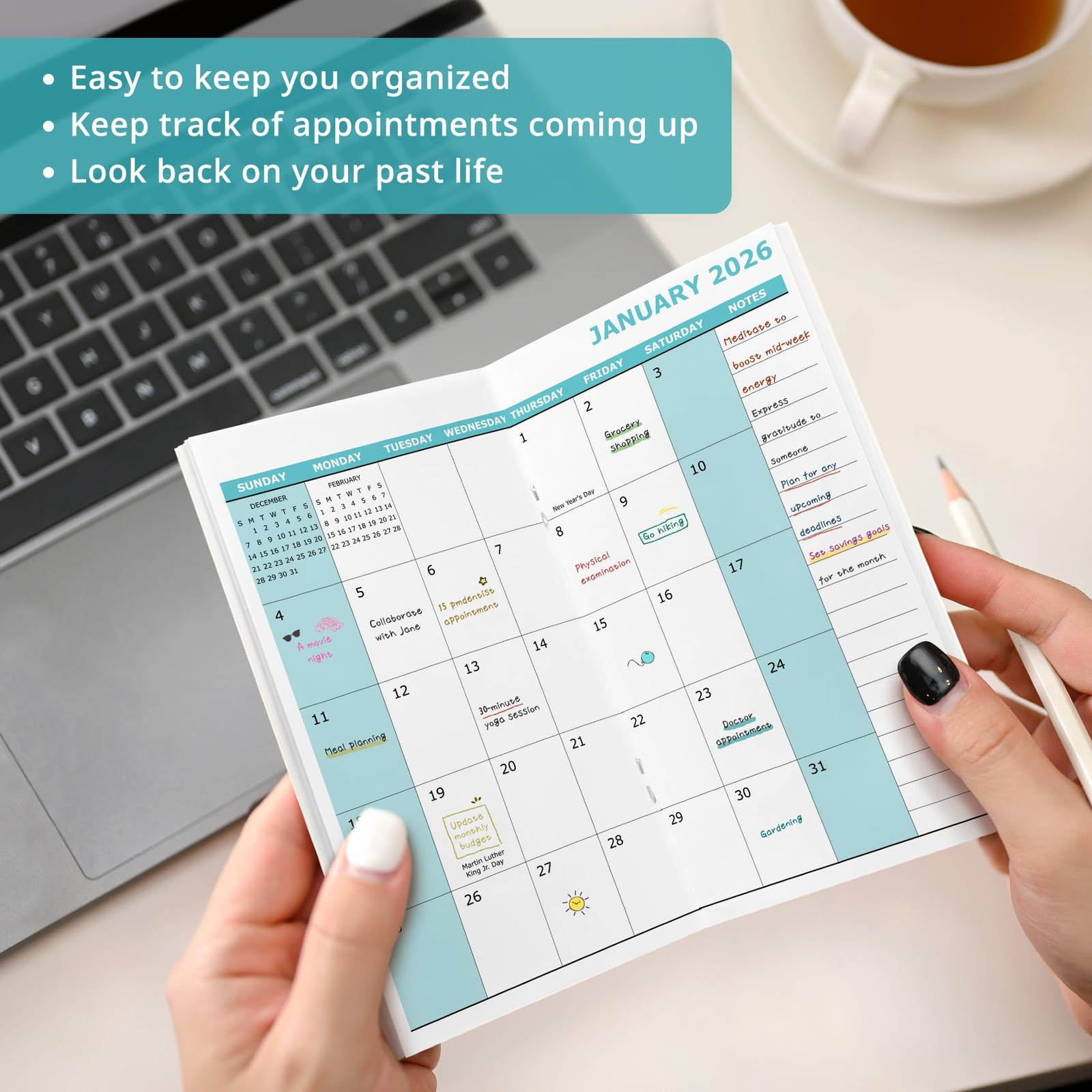 2025-2026 Pocket Calendar for Purse-2 Year Pocket Planner: Jan 2025 to Dec 2026
