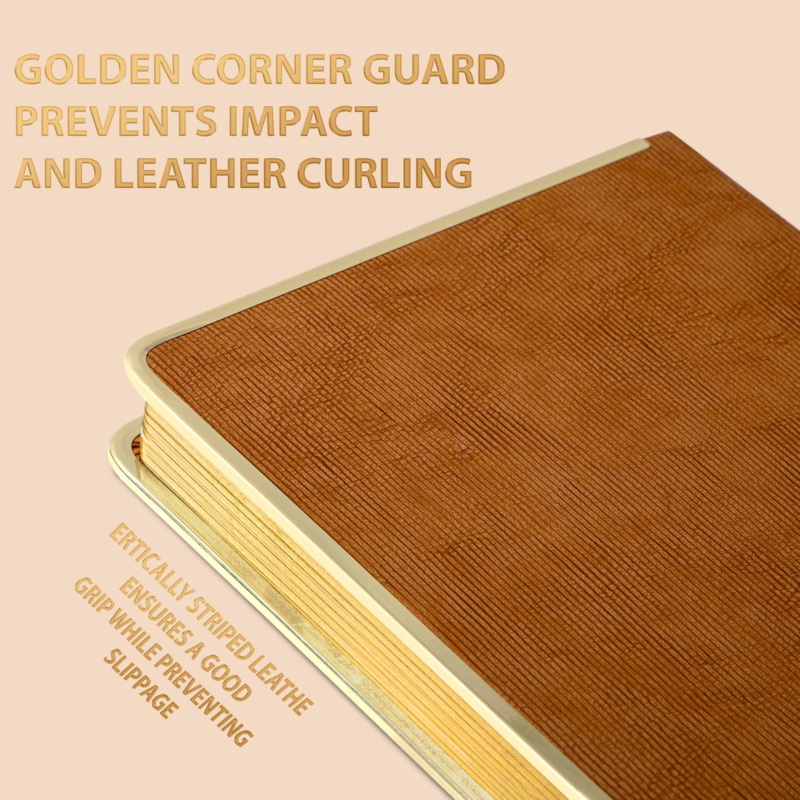 Luxurious Vegan Leather Journal 256 Pages Gold Edges Perfect for Gifting