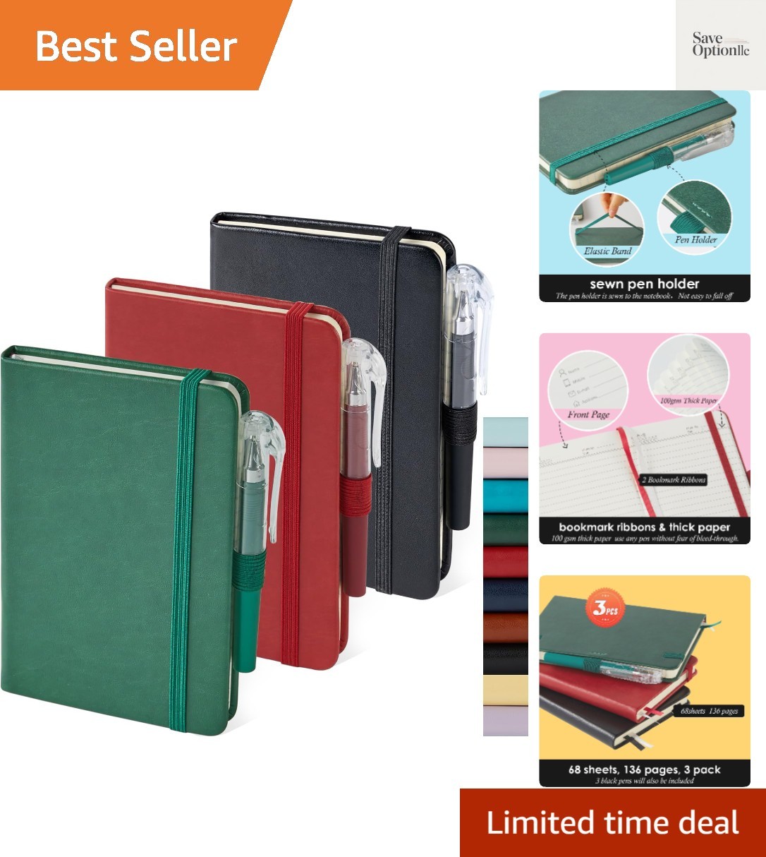 Small Notebook Journals, 3 Pack Mini Pocket Note pads for Men & Women Writing…