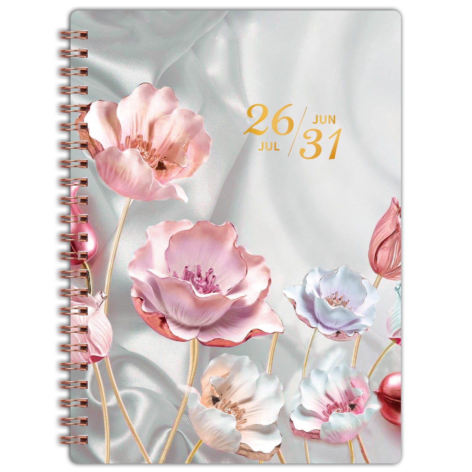 5-Year Monthly Planner 2026-2030, Spiral Bound with Tabs, 6.4″ x 8.5″, Pink