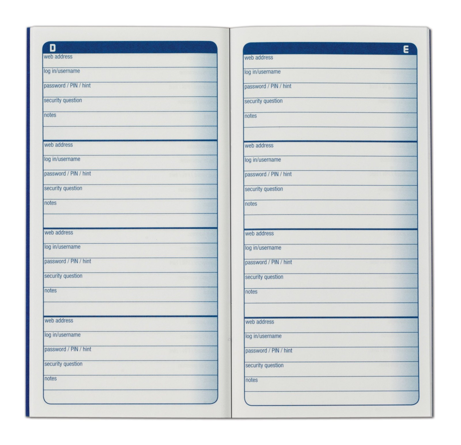 Adams Password Journal, 6.25 x 3.25 Inches (APJ99), 1 Count (Pack of 1), Blue
