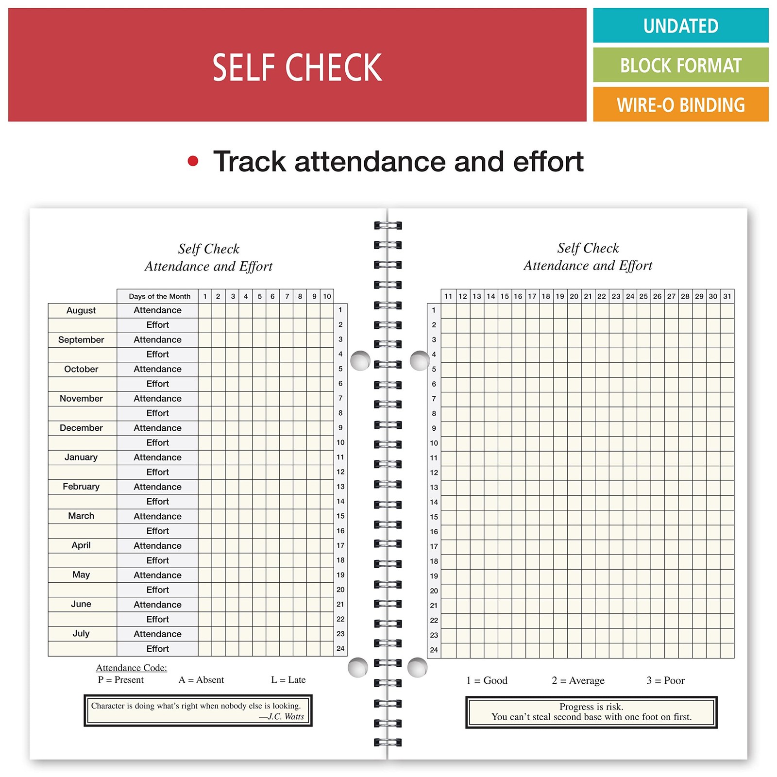 Elan Publishing Company Student Planner Daily 5.5 inches X 8.5 inches, red