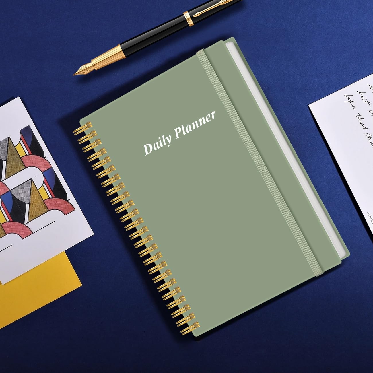 Daily Planner Undated – A5 To Do List Notebook Hourly 5.8″ x 8.5″, Green