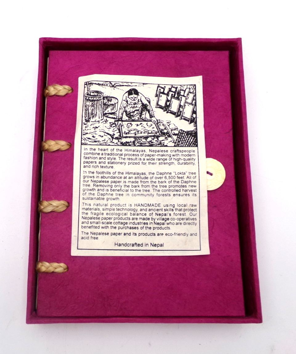 Papyrus Handmade Nepal Lokta Paper Journal Notebook NEW Boxed Gift