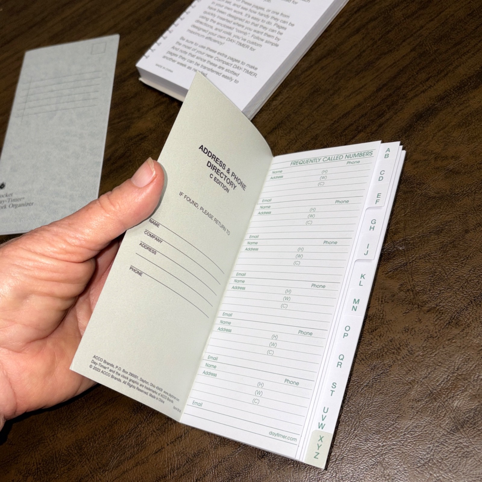 DayTimer Pocket Work Organizer, Phone Address Directory & Extra Pages 3.5 x 6.5″