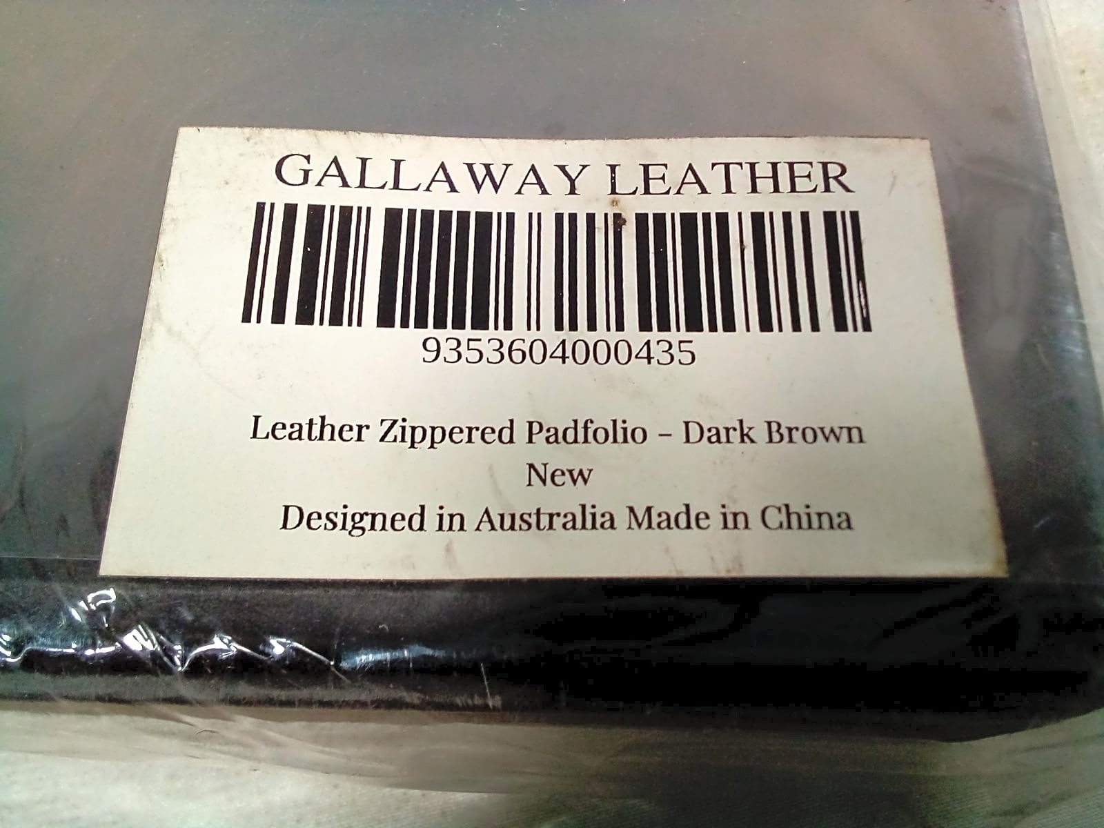Gallaway Leather Zippered Padfolio A4 Dark Brown