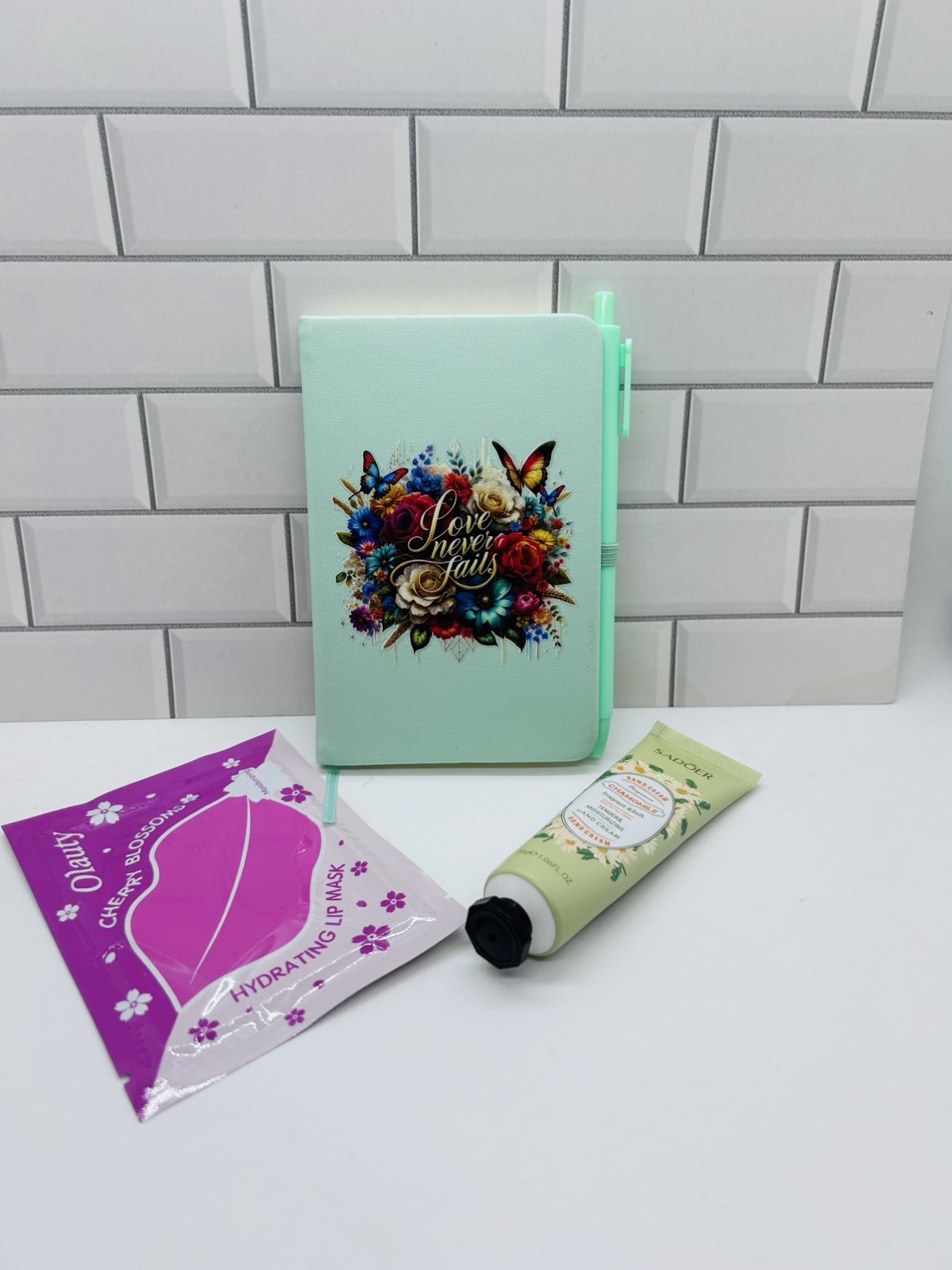 A6 Journal Bundle With Mask And Lotion Featuring Beautiful Design-Green