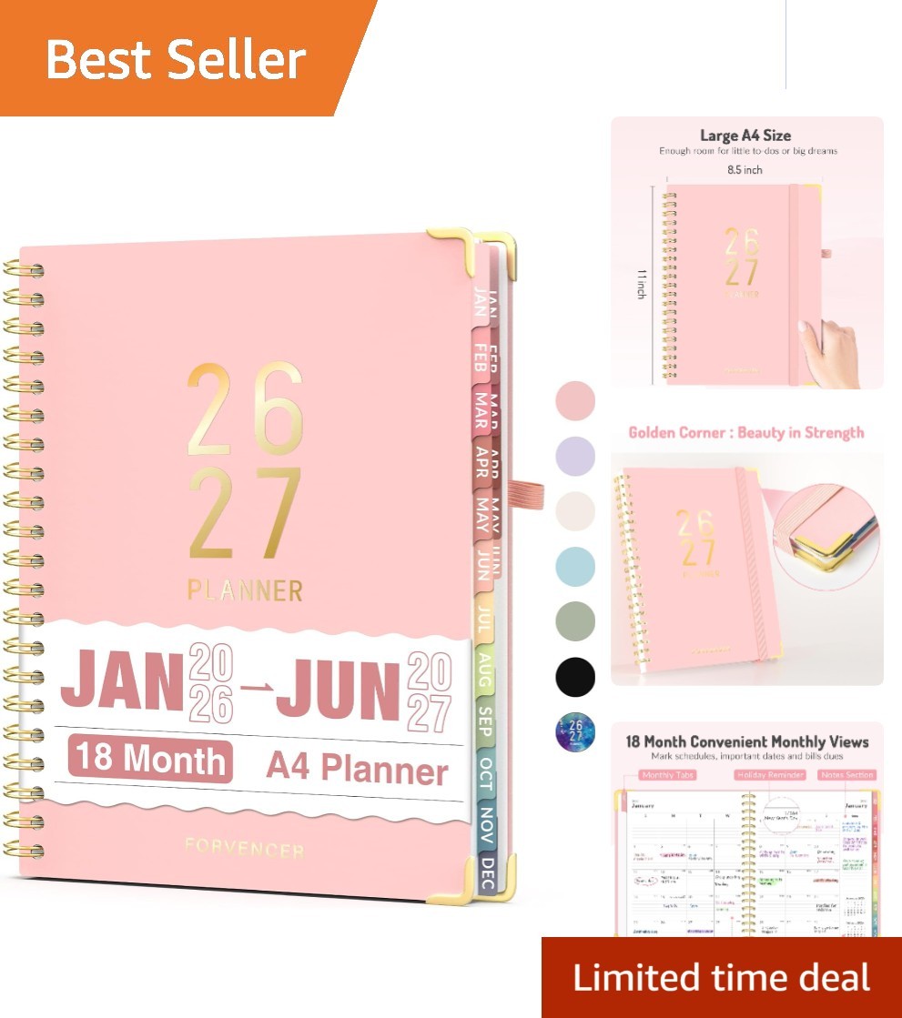 Stylish 18- Calendar Planner for Students & Teachers – Jan 2026 to Jun 2027