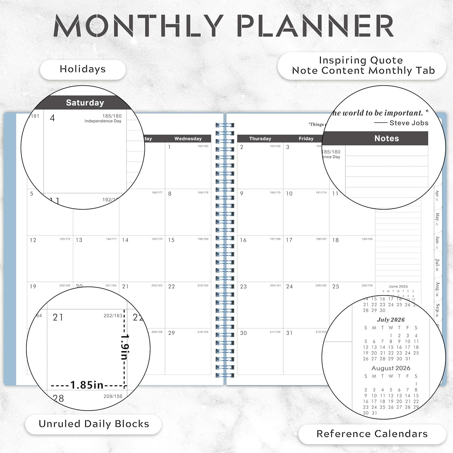 Flexible Durable Cover 5 Planner – Light Blue