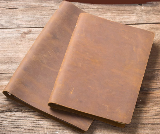 A4 loose leaf Writing note Notebook sketchbook binder Notepad leather brown Q318