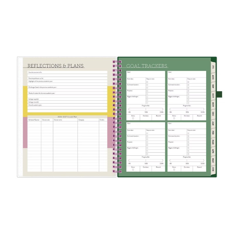 Blue Sky Your Year College Weekly/Monthly Planner Wirebound 7″x9″ Green Date