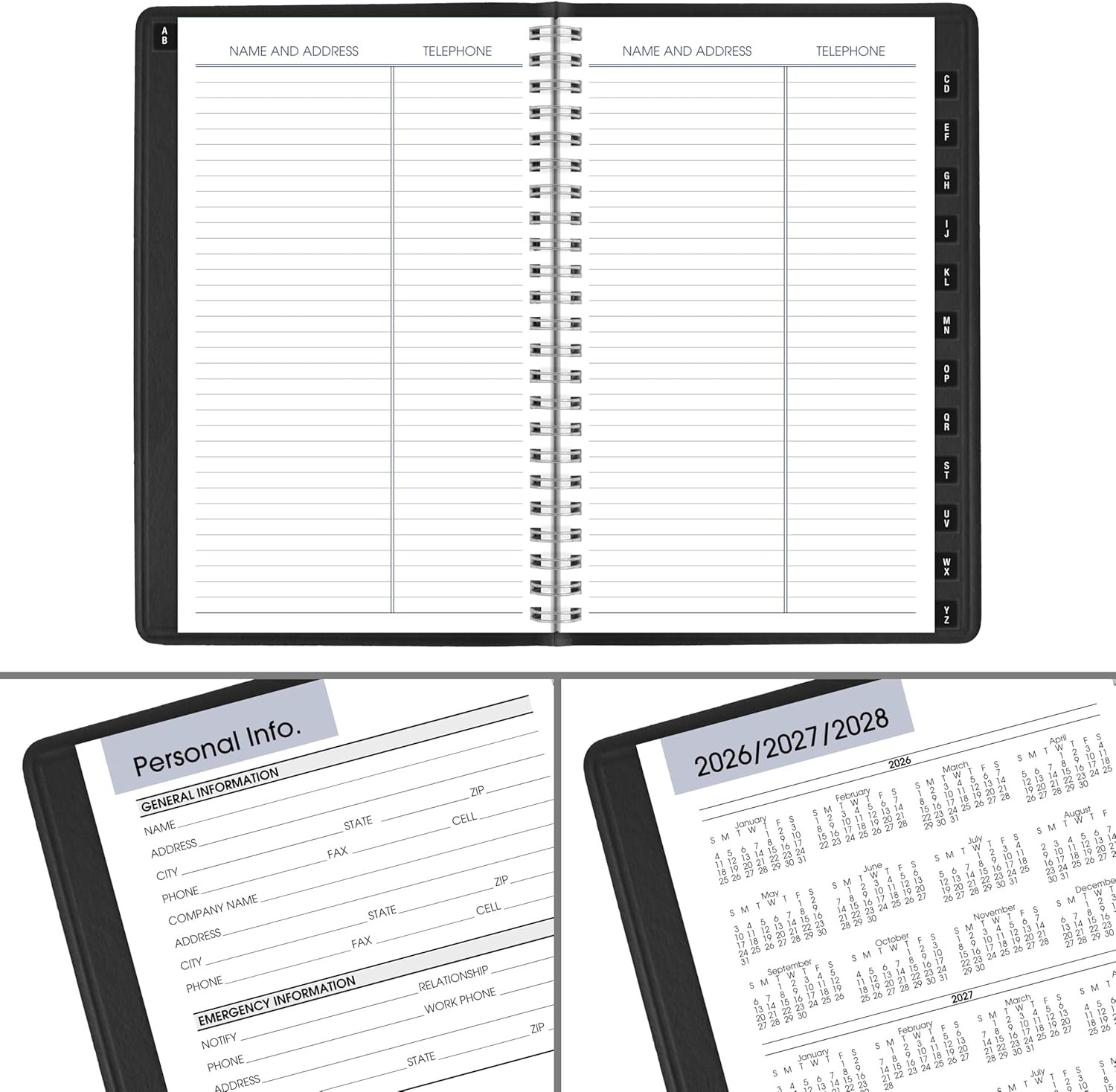 2027 Dayminder Weekly Appointment Book Planner, 5″ x 8″, Black