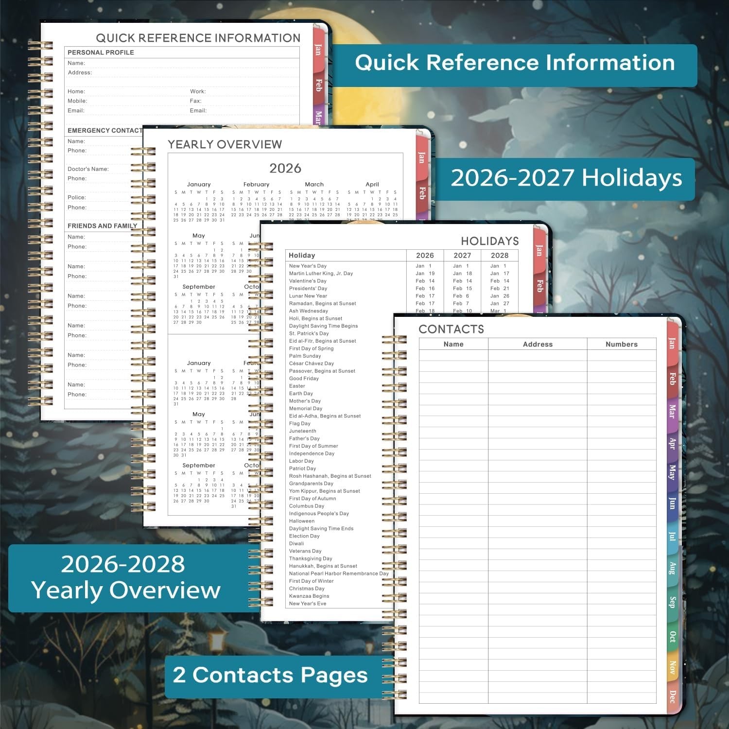2026 Planner, Weekly and Monthly Calendar Planner, January 2026 – December 2026,