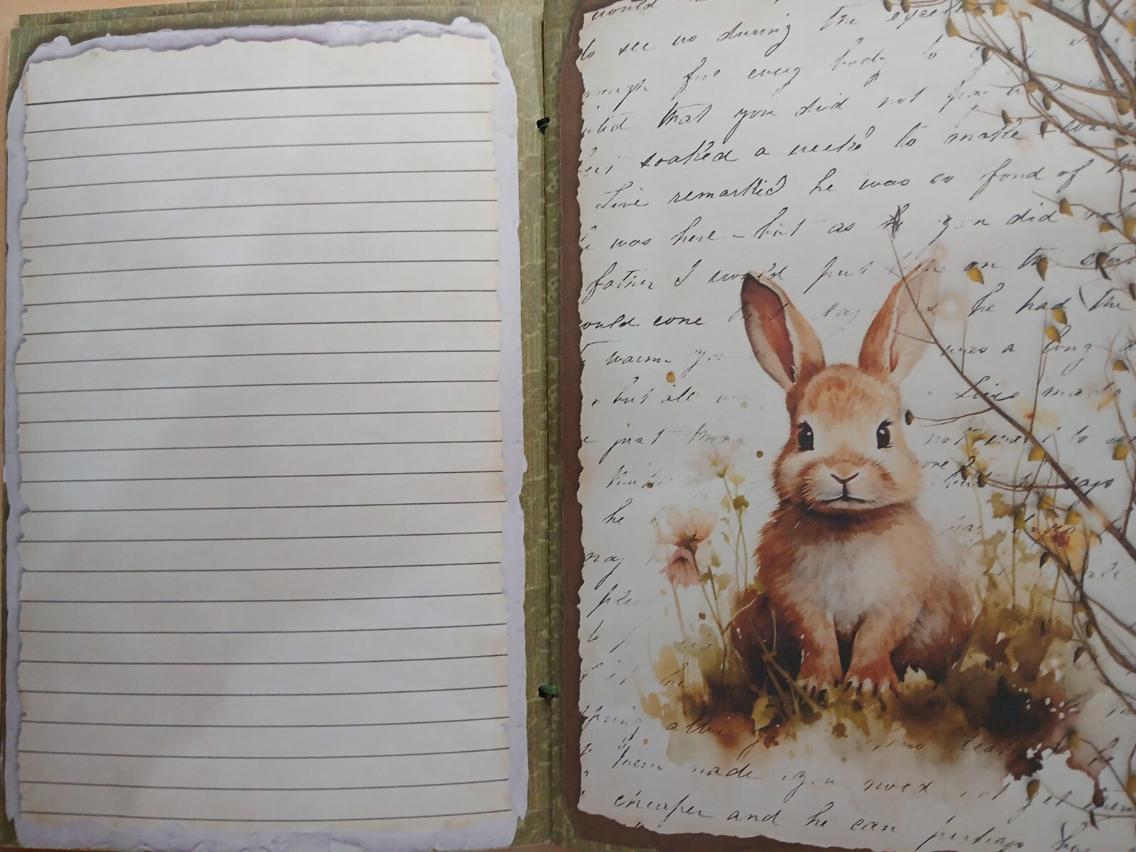 Junk Journal Booklet “OSTARA 2″ Spring Renewal Cards, Lg 6″x9” 40pg Ephemera+