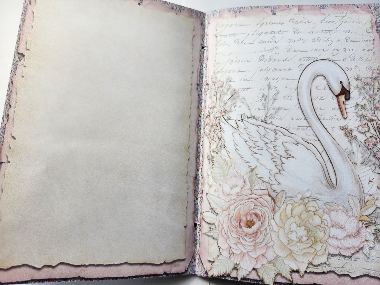 Junk Journal Blank Booklet “SPRING FLING” HANDMADE Easter Spring Florals LG 40pg