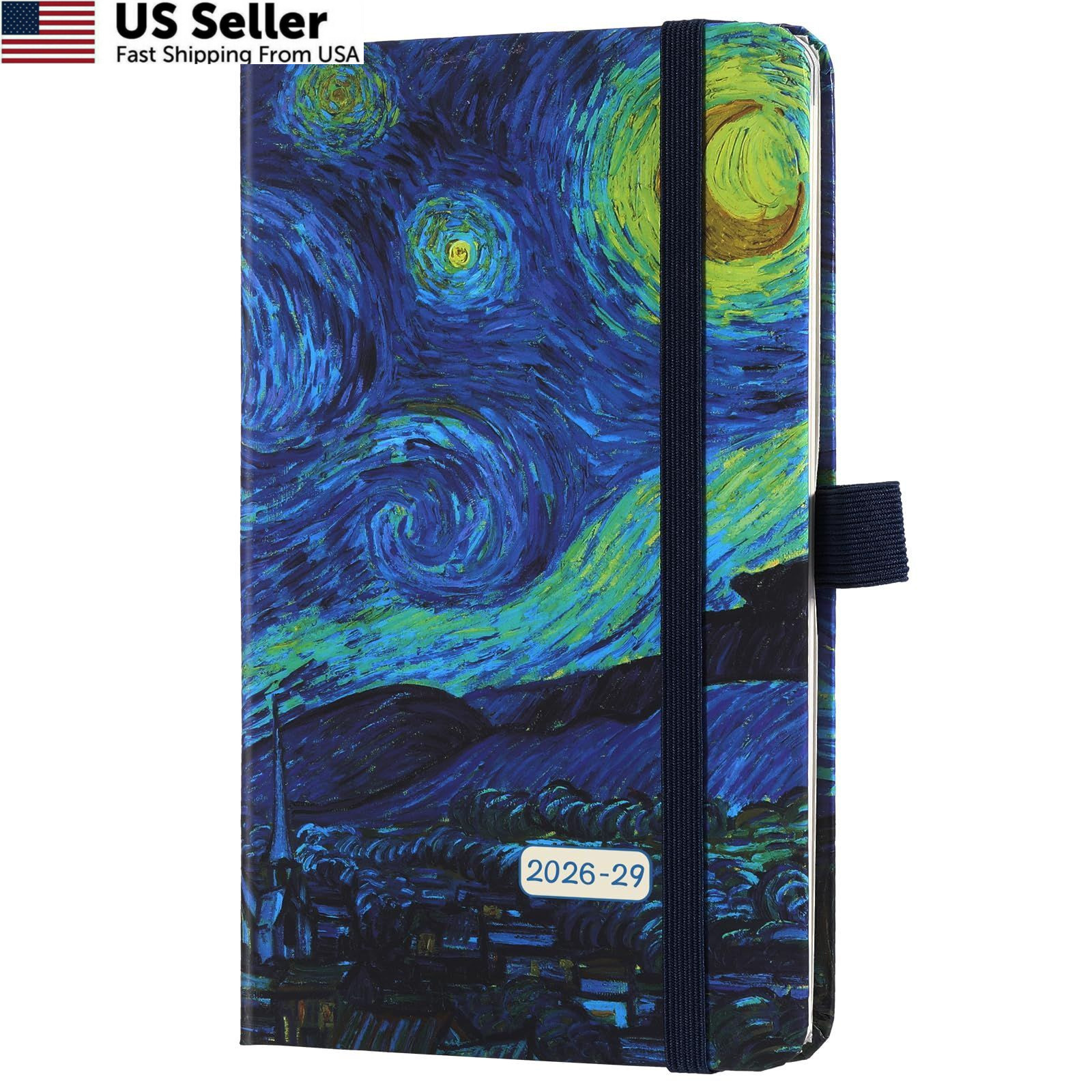 2026-2029 Pocket Planner/Calendar – 3 Year Monthly 3.8 x 6.3 inches, black